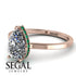 Hidden Halo Pear Diamond Engagement Ring - Mary No. 17