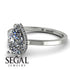 Hidden Halo Pear Diamond Engagement Ring - Mary No. 3