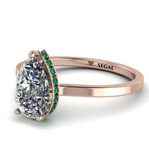 Hidden Halo Pear Diamond Engagement Ring - Mary No. 17 image 1