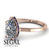 Hidden Halo Pear Diamond Engagement Ring - Mary No. 62 image 10