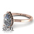 Hidden Halo Pear Diamond Engagement Ring - Mary No. 32