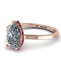 Hidden Halo Pear Diamond Engagement Ring - Mary No. 47 image 1