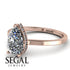 Hidden Halo Pear Diamond Engagement Ring - Mary No. 2