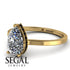 Hidden Halo Pear Diamond Engagement Ring - Mary No. 31