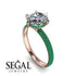 Hidden Halo Round Emerald Engagement Ring - Ashley No. 17 image 2