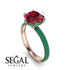 Hidden Halo Round Emerald Engagement Ring - Ashley No. 26