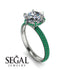 Hidden Halo Round Emerald Engagement Ring - Ashley No. 18 image 2