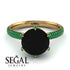 Hidden Halo Round Emerald Engagement Ring - Ashley No. 22 image 3