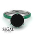 Hidden Halo Round Emerald Engagement Ring - Ashley No. 24 image 3