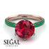 Hidden Halo Round Emerald Engagement Ring - Ashley No. 26 image 3