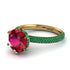 Hidden Halo Round Emerald Engagement Ring - Ashley No. 25 image 1