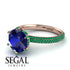 Hidden Halo Round Emerald Engagement Ring - Ashley No. 29