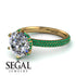 Hidden Halo Round Emerald Engagement Ring - Ashley No. 16 image 10