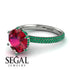Hidden Halo Round Emerald Engagement Ring - Ashley No. 27 image 10