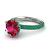 Hidden Halo Round Emerald Engagement Ring - Ashley No. 27 image 1