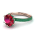 Hidden Halo Round Emerald Engagement Ring - Ashley No. 26