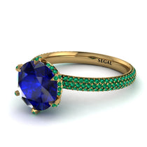 Hidden Halo Round Emerald Engagement Ring - Ashley No. 28 image 1
