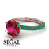 Hidden Halo Round Emerald Engagement Ring - Ashley No. 26 image 10