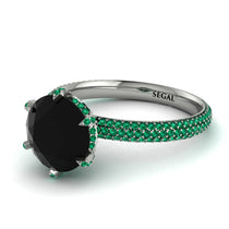 Hidden Halo Round Emerald Engagement Ring - Ashley No. 24 image 1