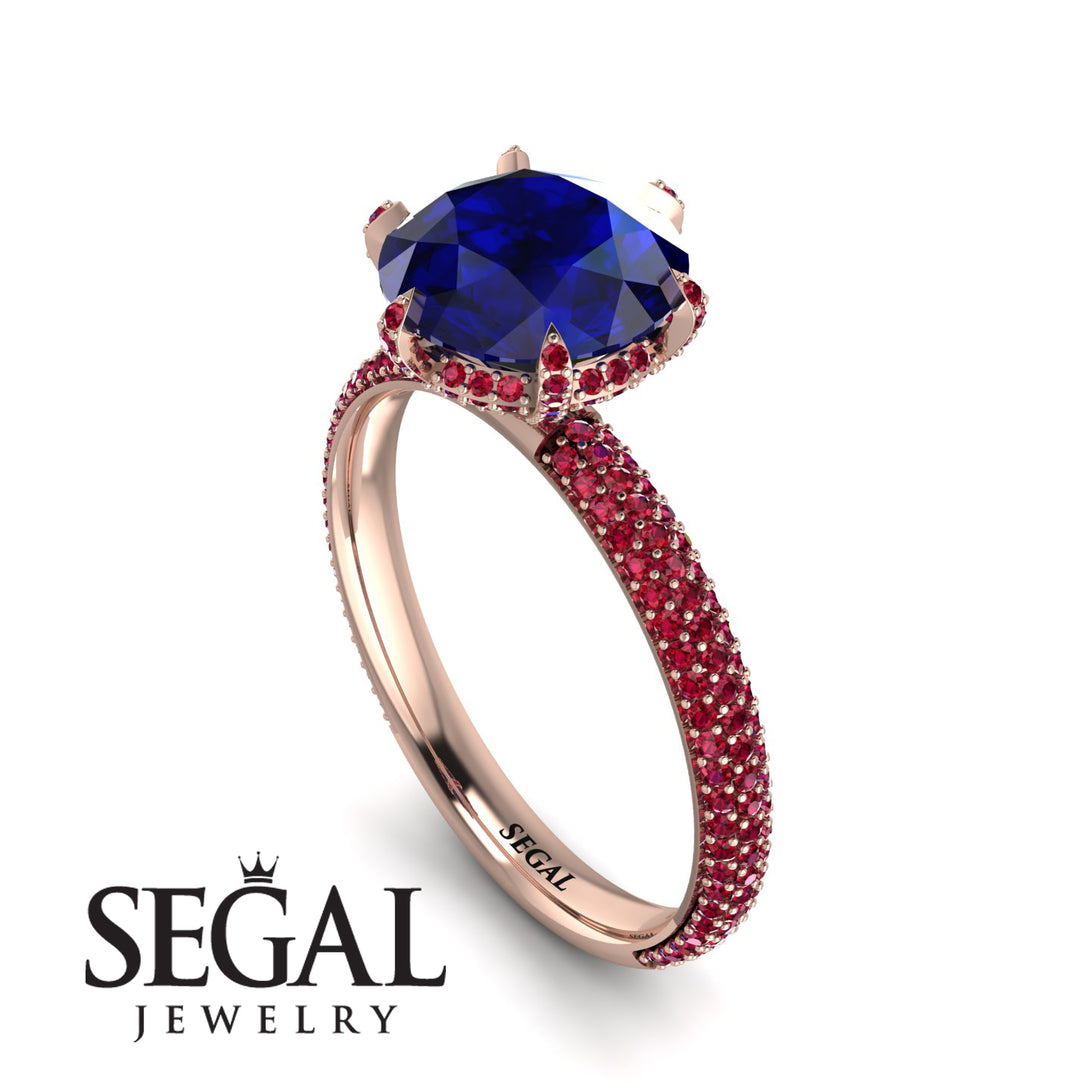 Hidden Halo Round Ruby Engagement Ring - Ashley No. 59