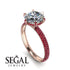 Hidden Halo Round Ruby Engagement Ring - Ashley No. 47 image 2