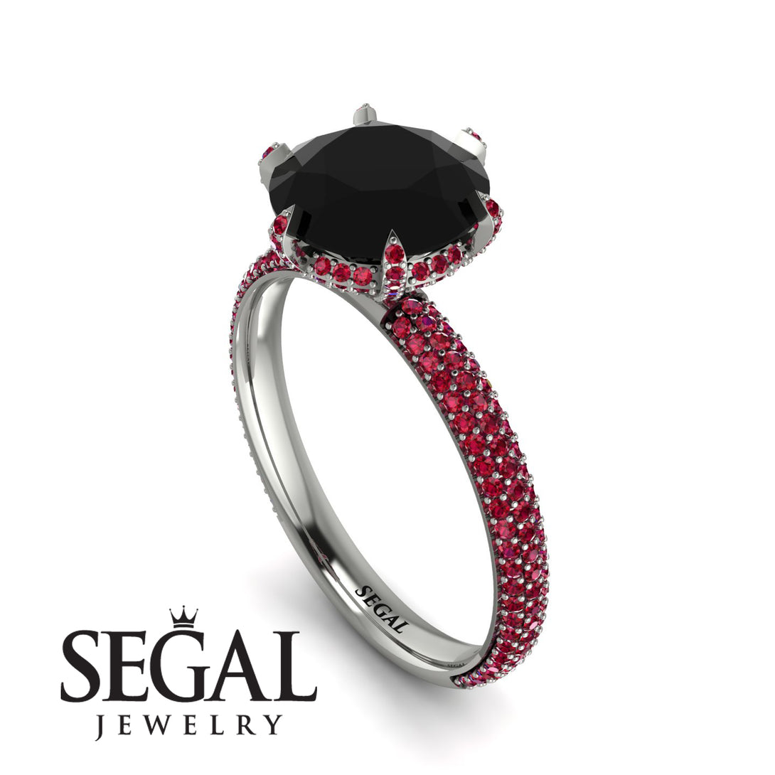 Hidden Halo Round Ruby Engagement Ring - Ashley No. 54
