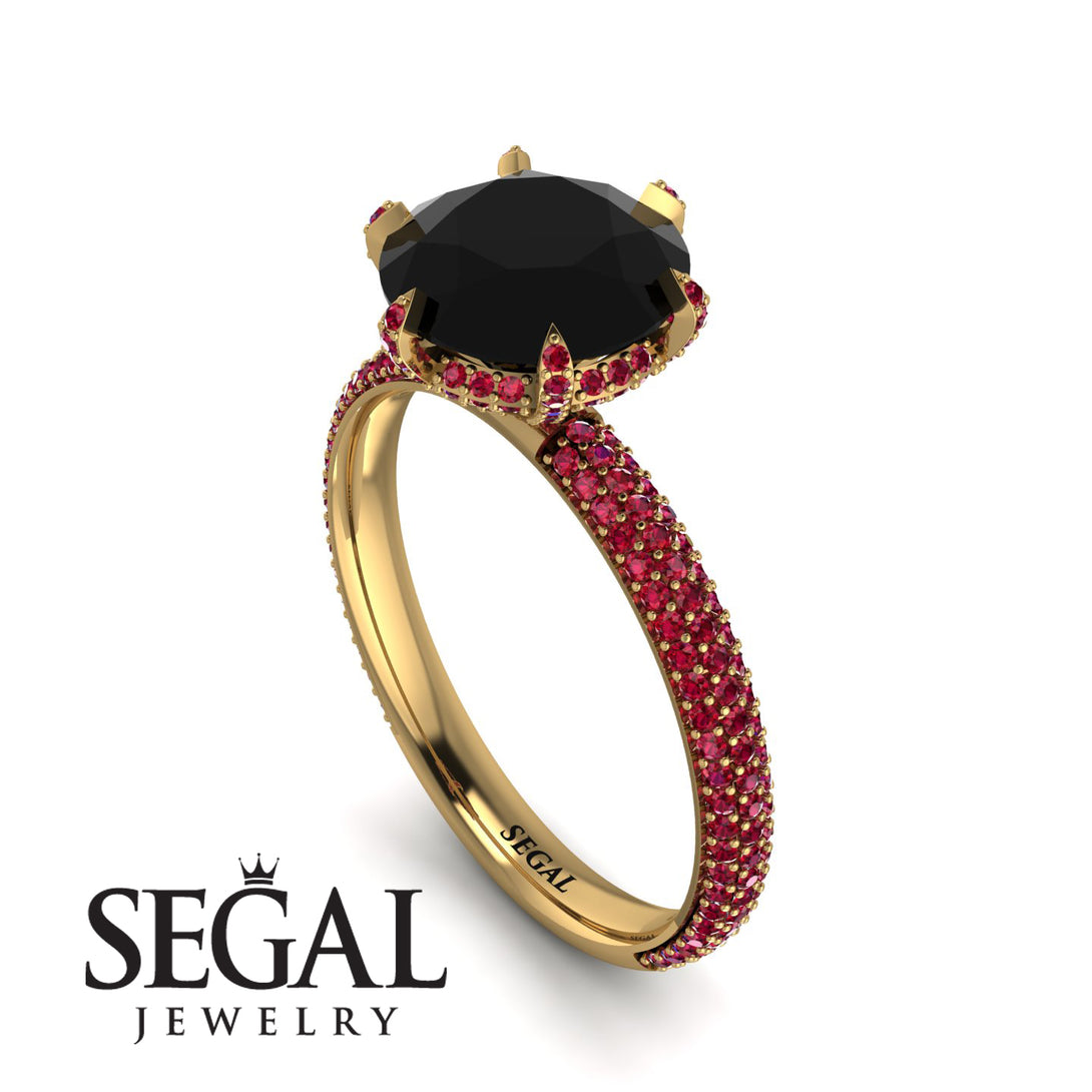 Hidden Halo Round Ruby Engagement Ring - Ashley No. 52