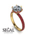 Hidden Halo Round Ruby Engagement Ring - Ashley No. 46 image 2