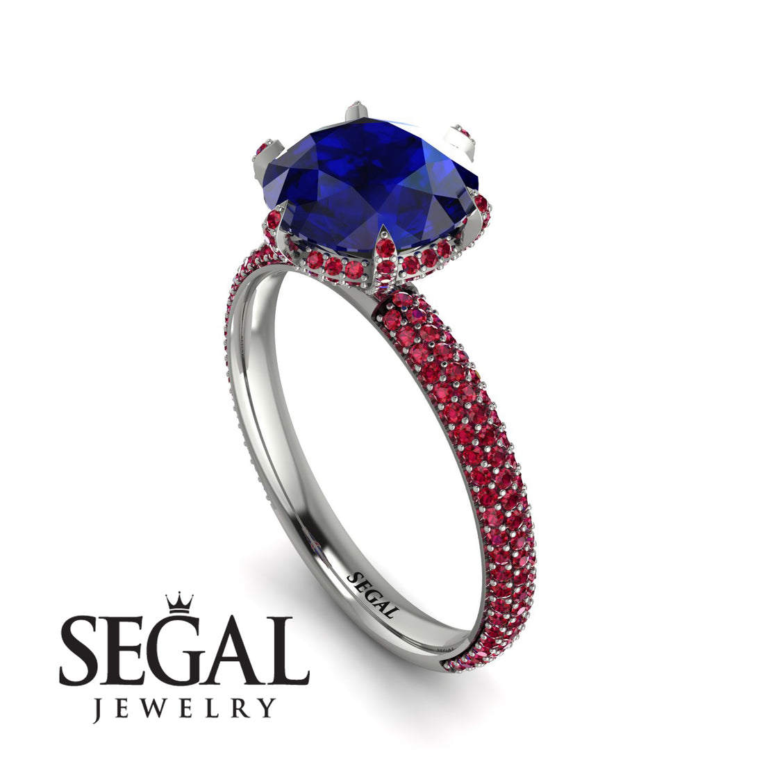 Hidden Halo Round Ruby Engagement Ring - Ashley No. 60