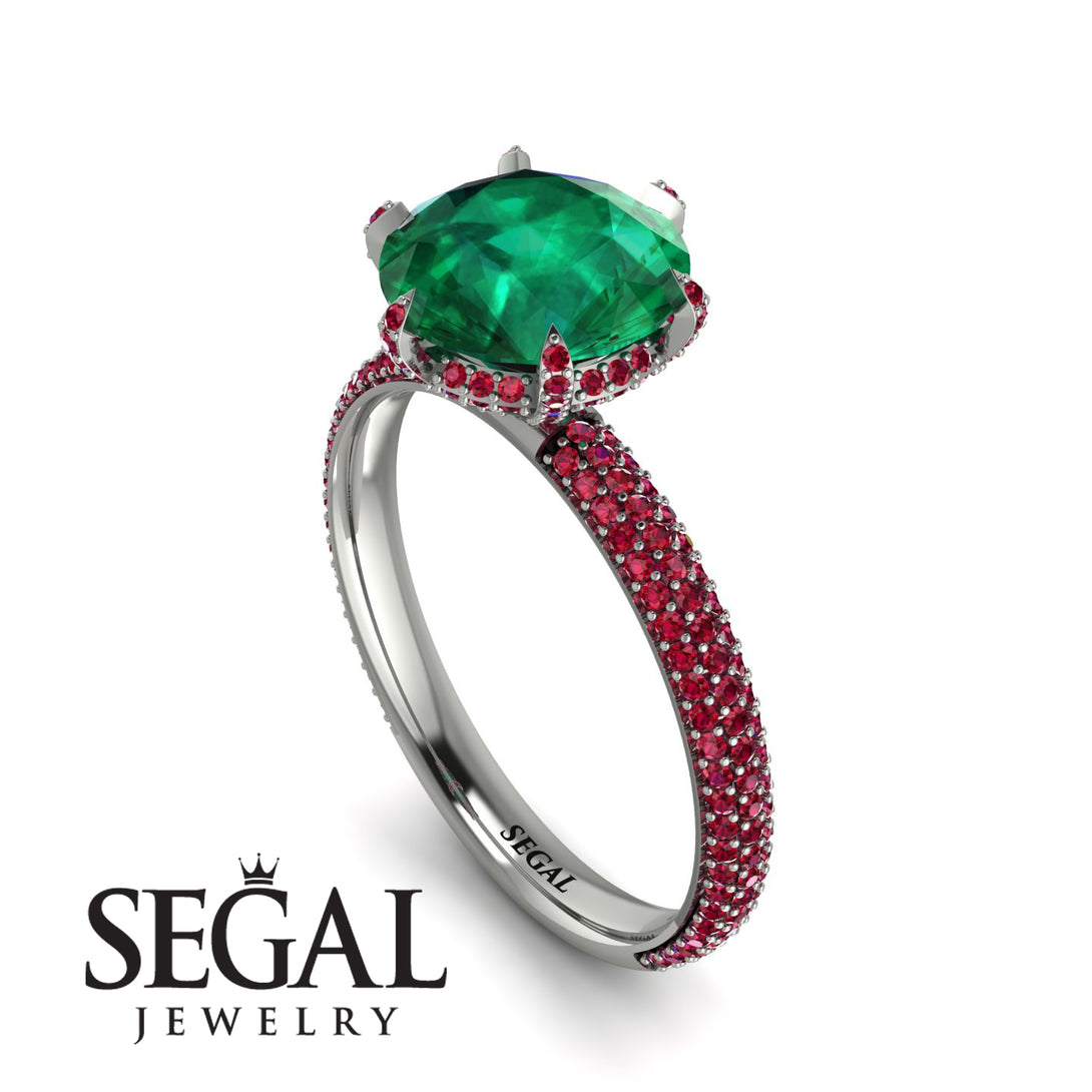 Hidden Halo Round Ruby Engagement Ring - Ashley No. 51