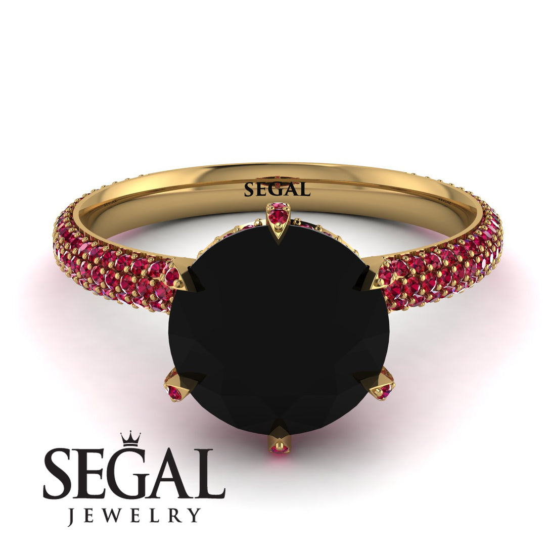 Hidden Halo Round Ruby Engagement Ring - Ashley No. 52
