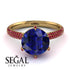 Hidden Halo Round Ruby Engagement Ring - Ashley No. 58 image 3