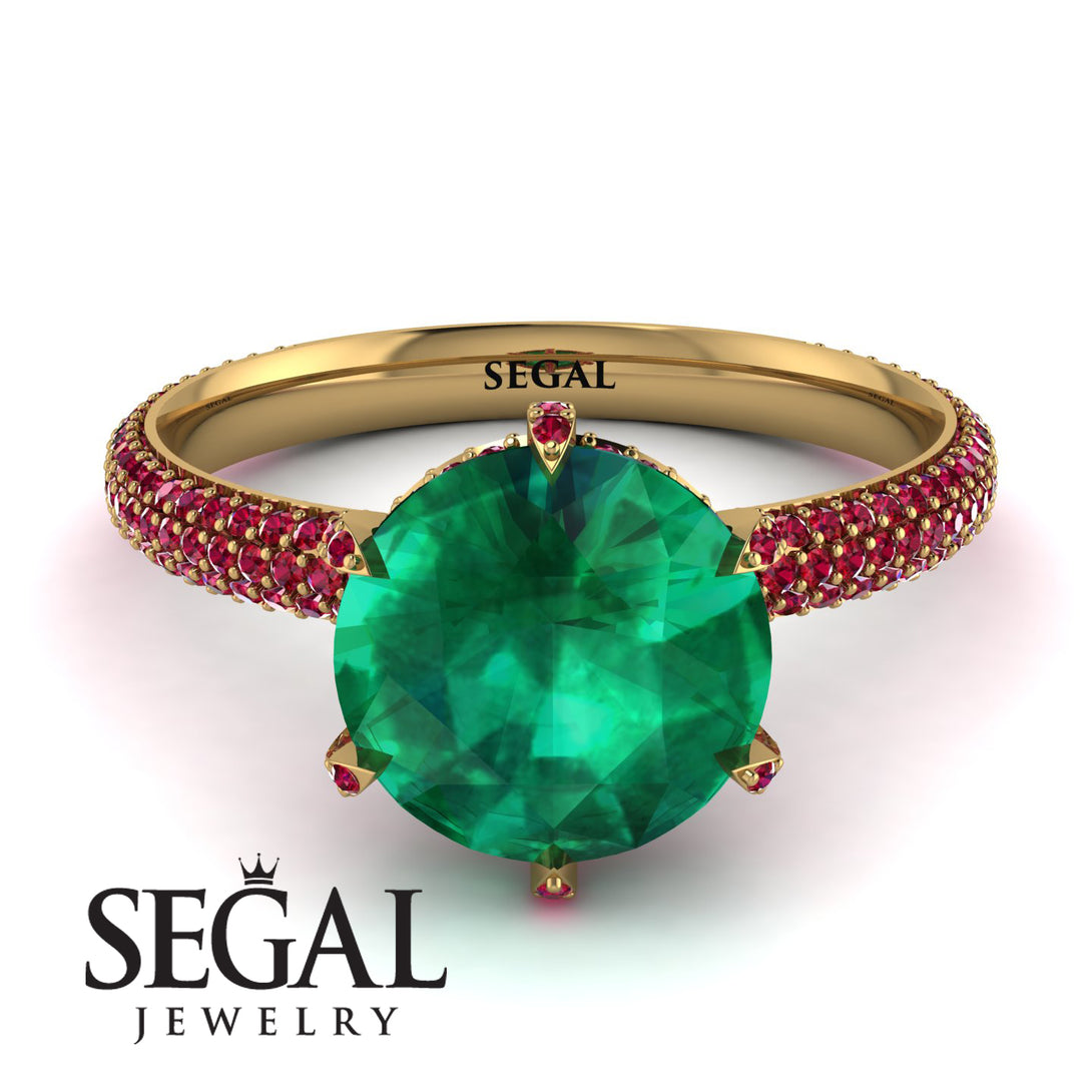 Hidden Halo Round Ruby Engagement Ring - Ashley No. 49