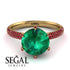 Hidden Halo Round Ruby Engagement Ring - Ashley No. 49