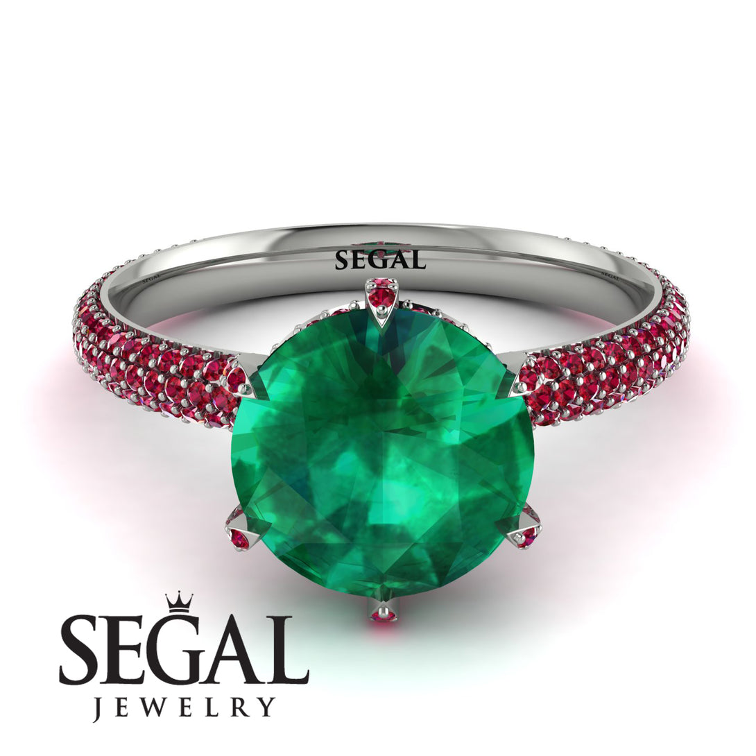 Hidden Halo Round Ruby Engagement Ring - Ashley No. 51