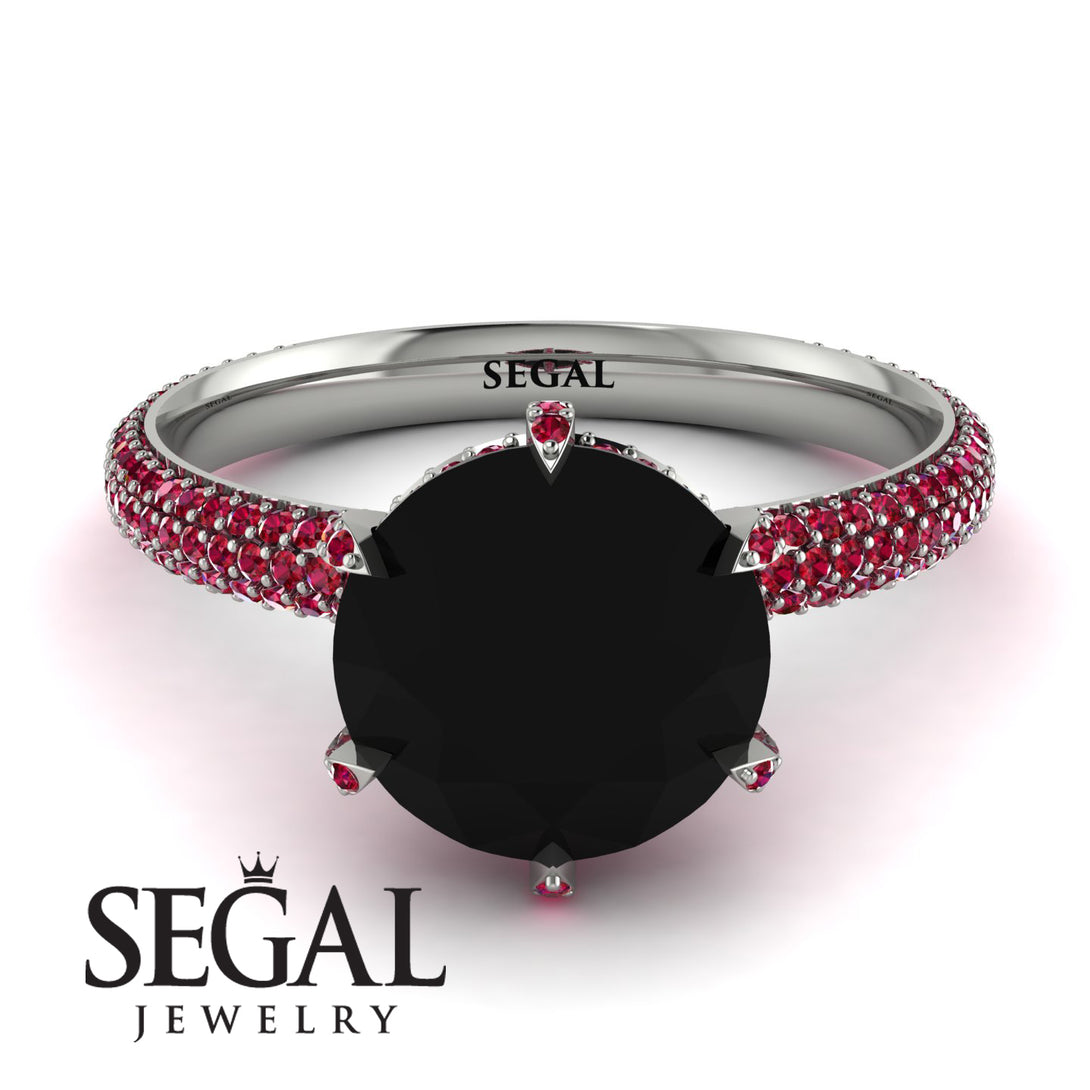 Hidden Halo Round Ruby Engagement Ring - Ashley No. 54