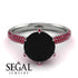 Hidden Halo Round Ruby Engagement Ring - Ashley No. 54