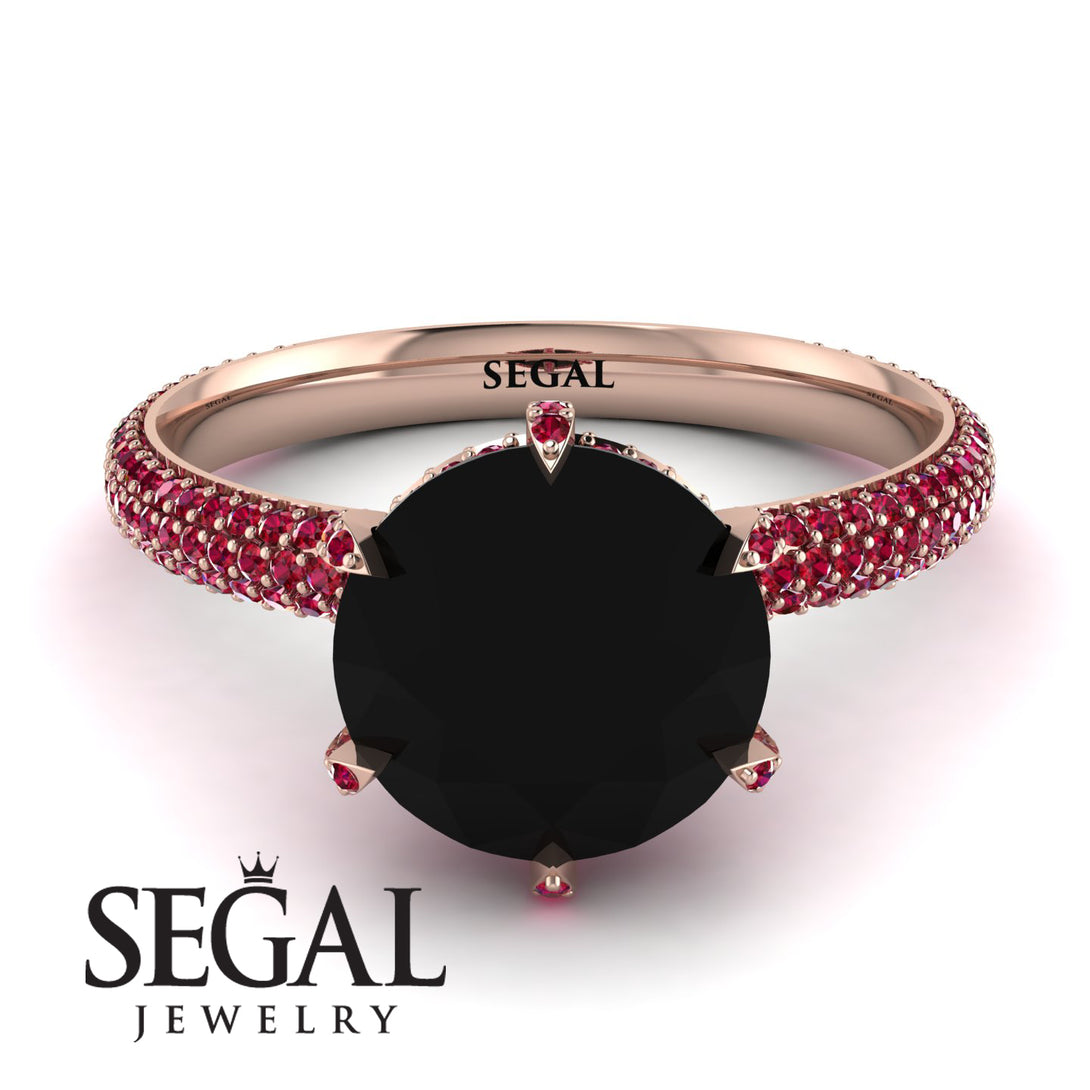 Hidden Halo Round Ruby Engagement Ring - Ashley No. 53