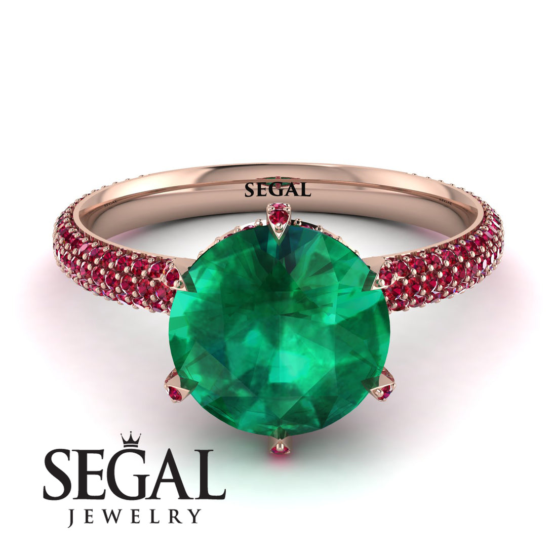 Hidden Halo Round Ruby Engagement Ring - Ashley No. 50
