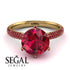 Hidden Halo Round Ruby Engagement Ring - Ashley No. 55 image 3