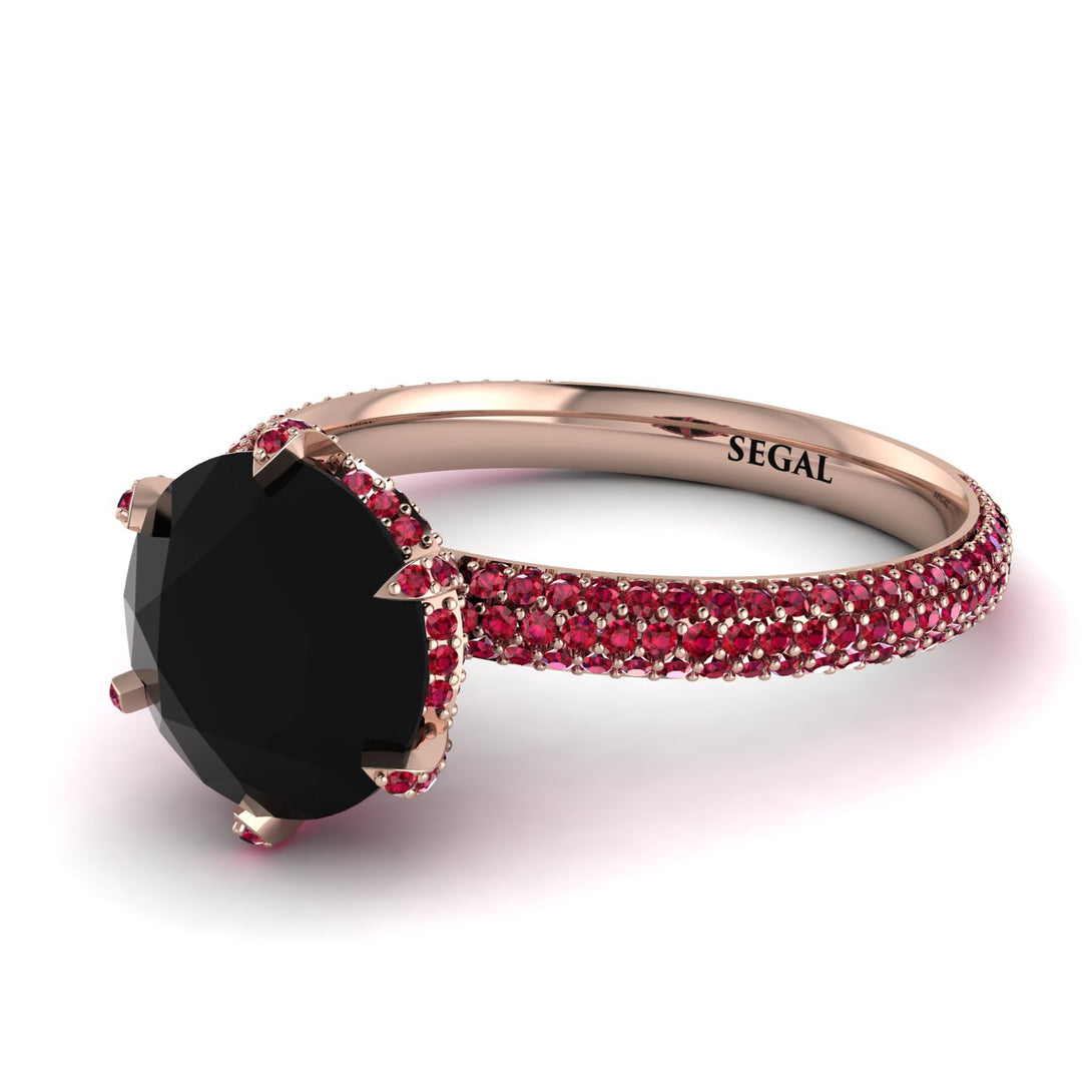 Hidden Halo Round Ruby Engagement Ring - Ashley No. 53