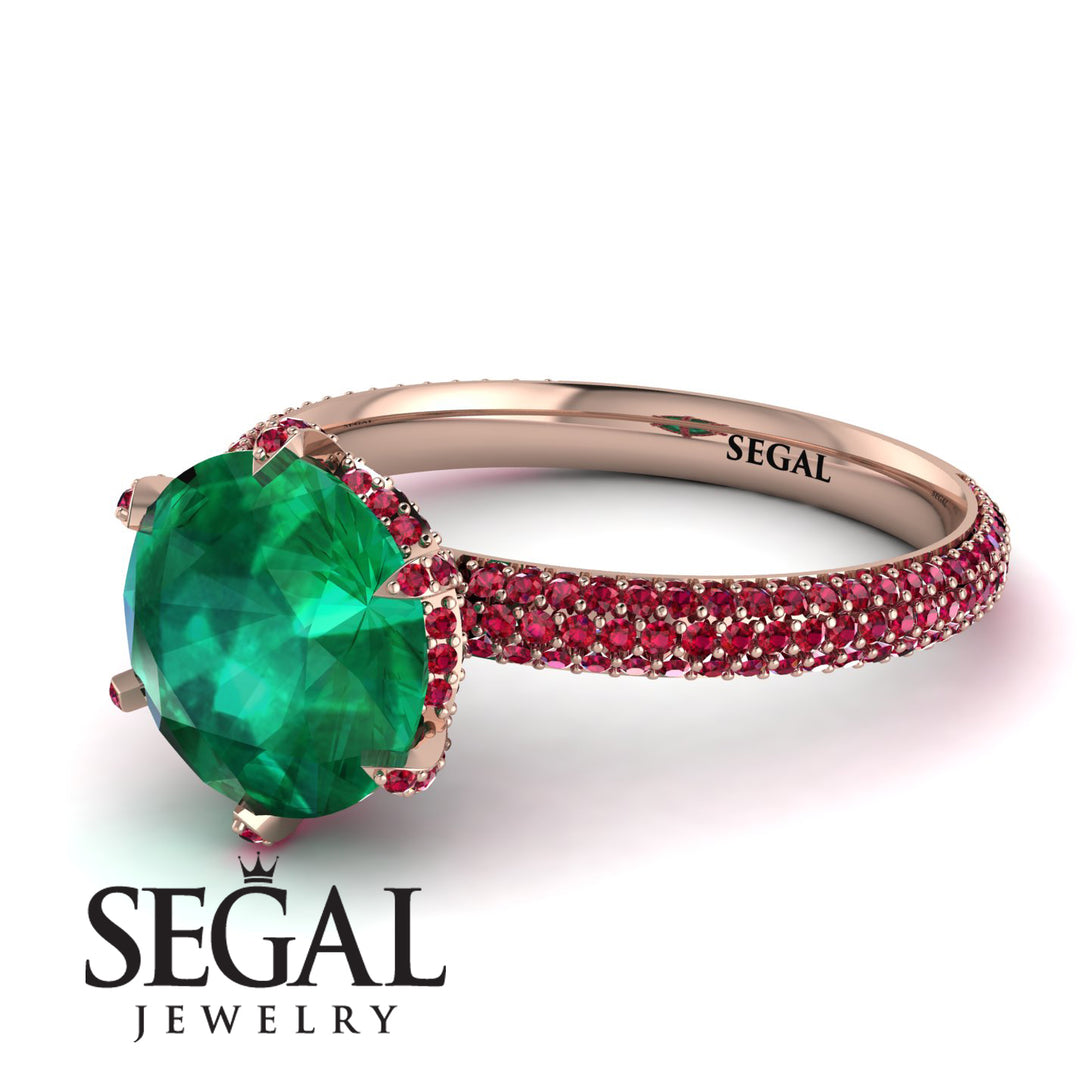 Hidden Halo Round Ruby Engagement Ring - Ashley No. 50