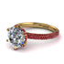 Hidden Halo Round Ruby Engagement Ring - Ashley No. 46