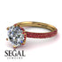 Hidden Halo Round Ruby Engagement Ring - Ashley No. 46