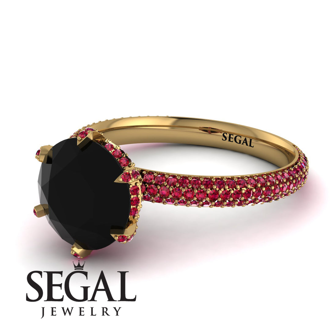 Hidden Halo Round Ruby Engagement Ring - Ashley No. 52