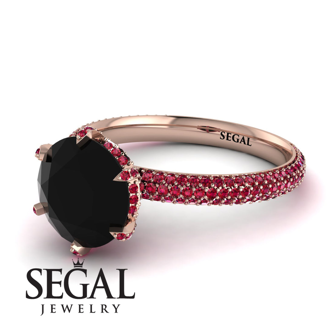 Hidden Halo Round Ruby Engagement Ring - Ashley No. 53