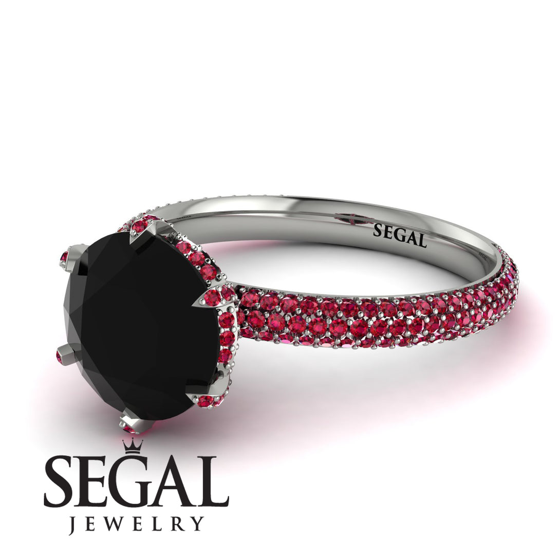 Hidden Halo Round Ruby Engagement Ring - Ashley No. 54