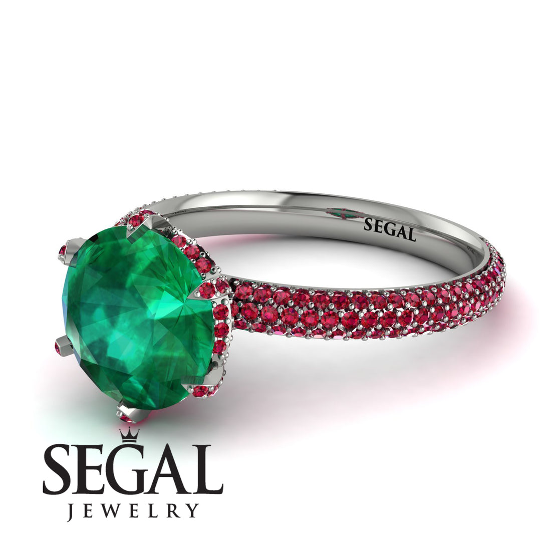 Hidden Halo Round Ruby Engagement Ring - Ashley No. 51