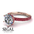 Hidden Halo Round Ruby Engagement Ring - Ashley No. 47