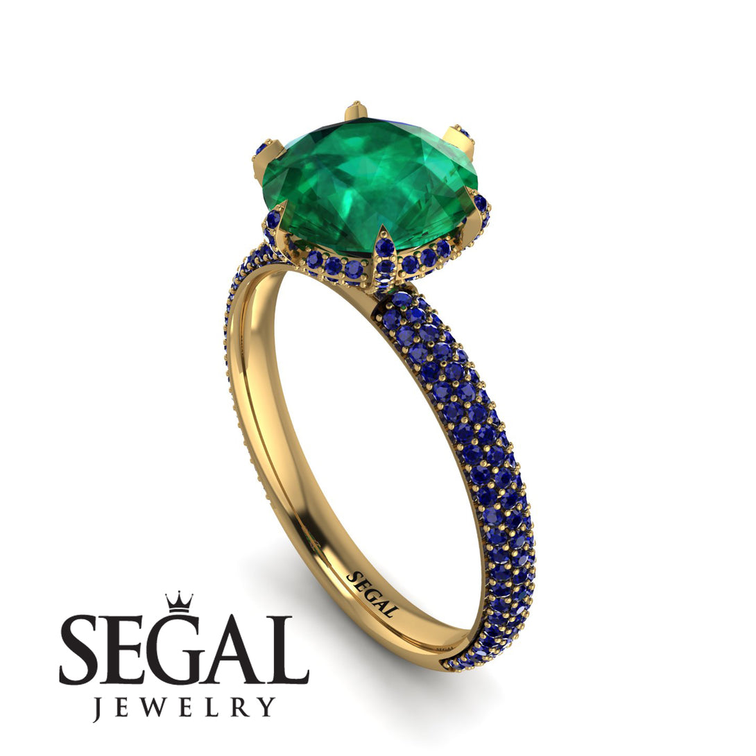 Hidden Halo Round Sapphire Engagement Ring - Ashley No. 64